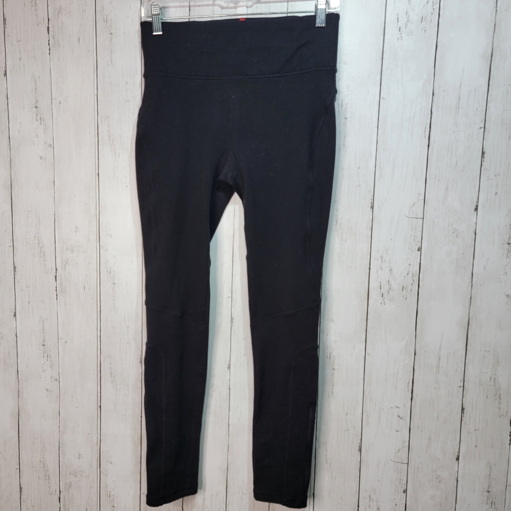 Spanx Shaping Women's Black Poly/Spandex Knit Leggings Pants Zip Pocket Size Med - Picture 1 of 9